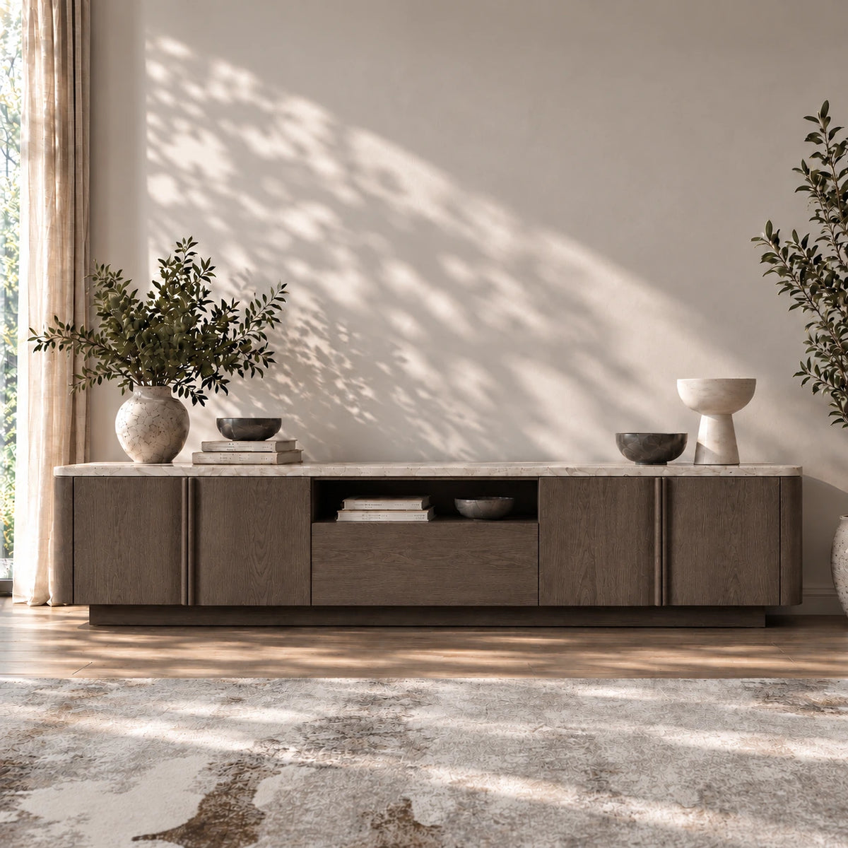 Resilient stone-look surface