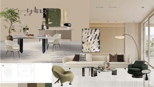 Mood board used to design the room