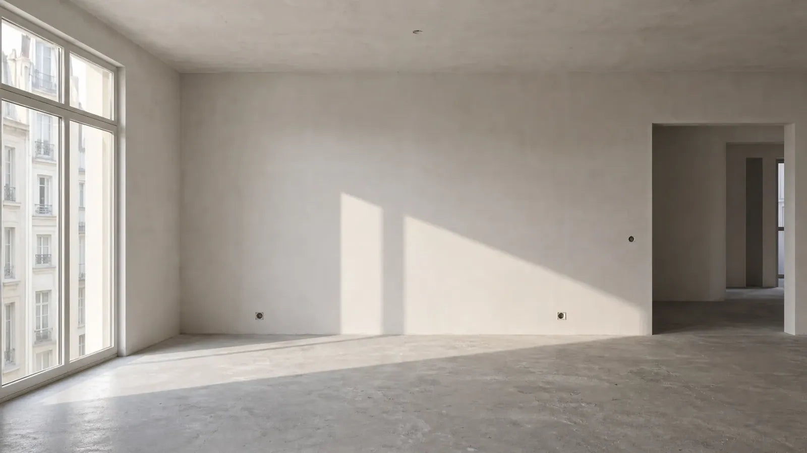 Room measurements and empty space shared for a design consultation