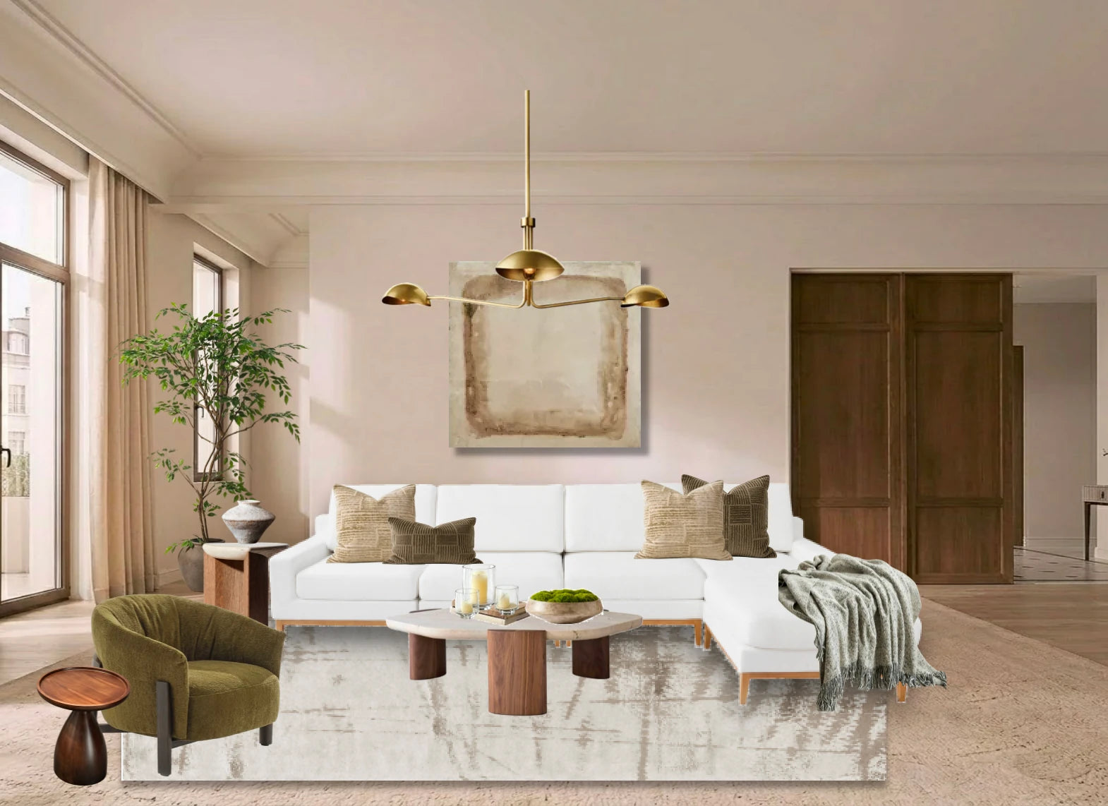 Floor plan and coordinated room concept prepared for review