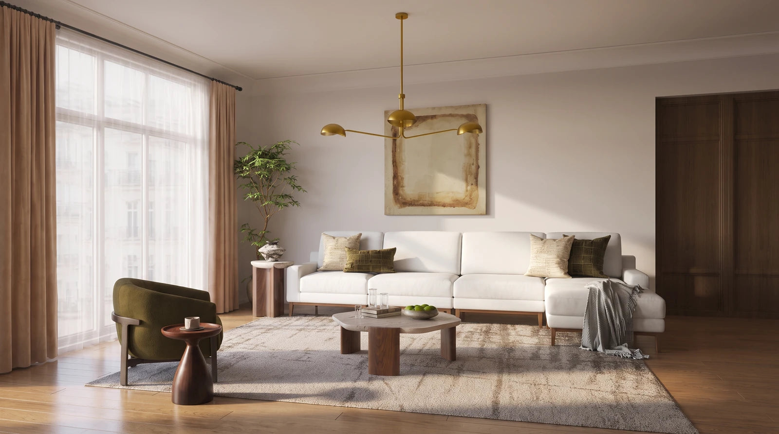 Completed living space with coordinated Atunus Home furniture