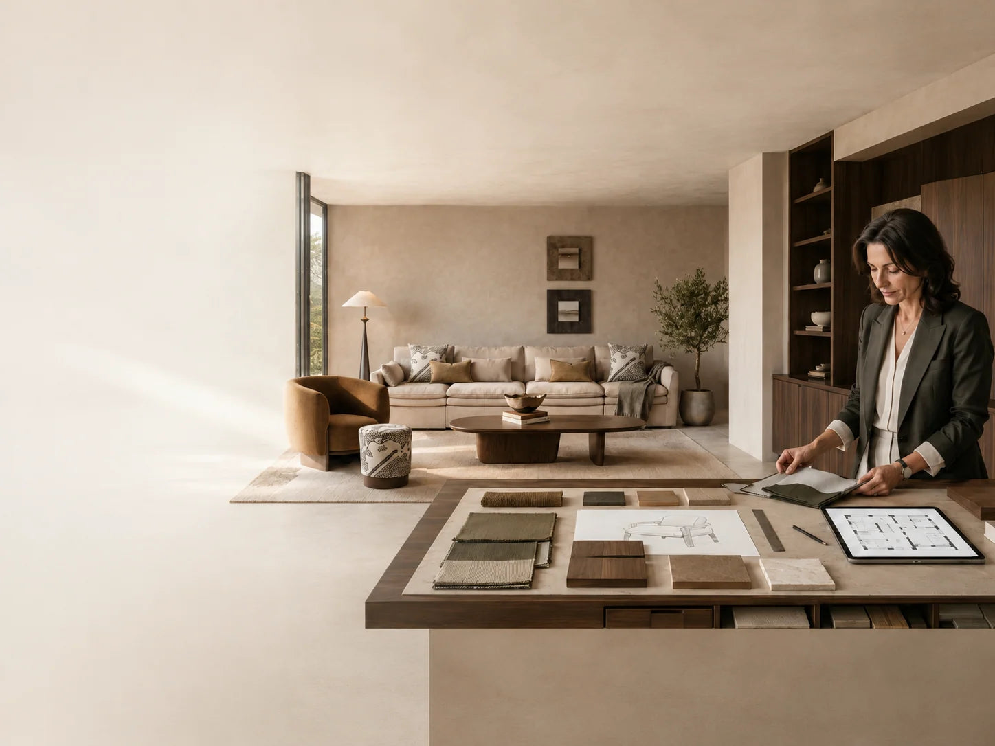 Interior designer sourcing furniture for a project
