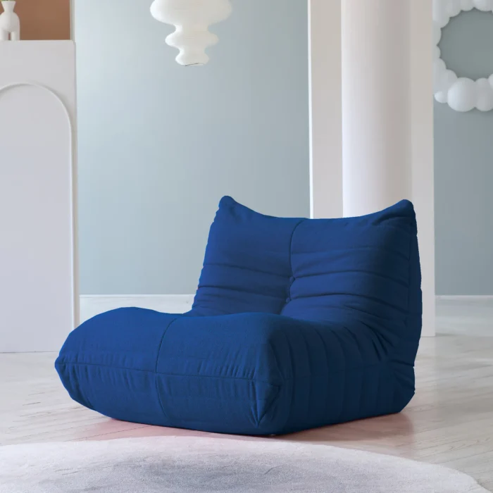 117 blue caterpillar single sofa