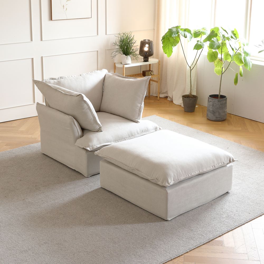 Sky Cloud Plus | Modular Sofa-Single Seat with 1 Ottoman