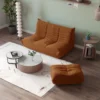 Caterpillar sofa in brown 2-seater with ottoman