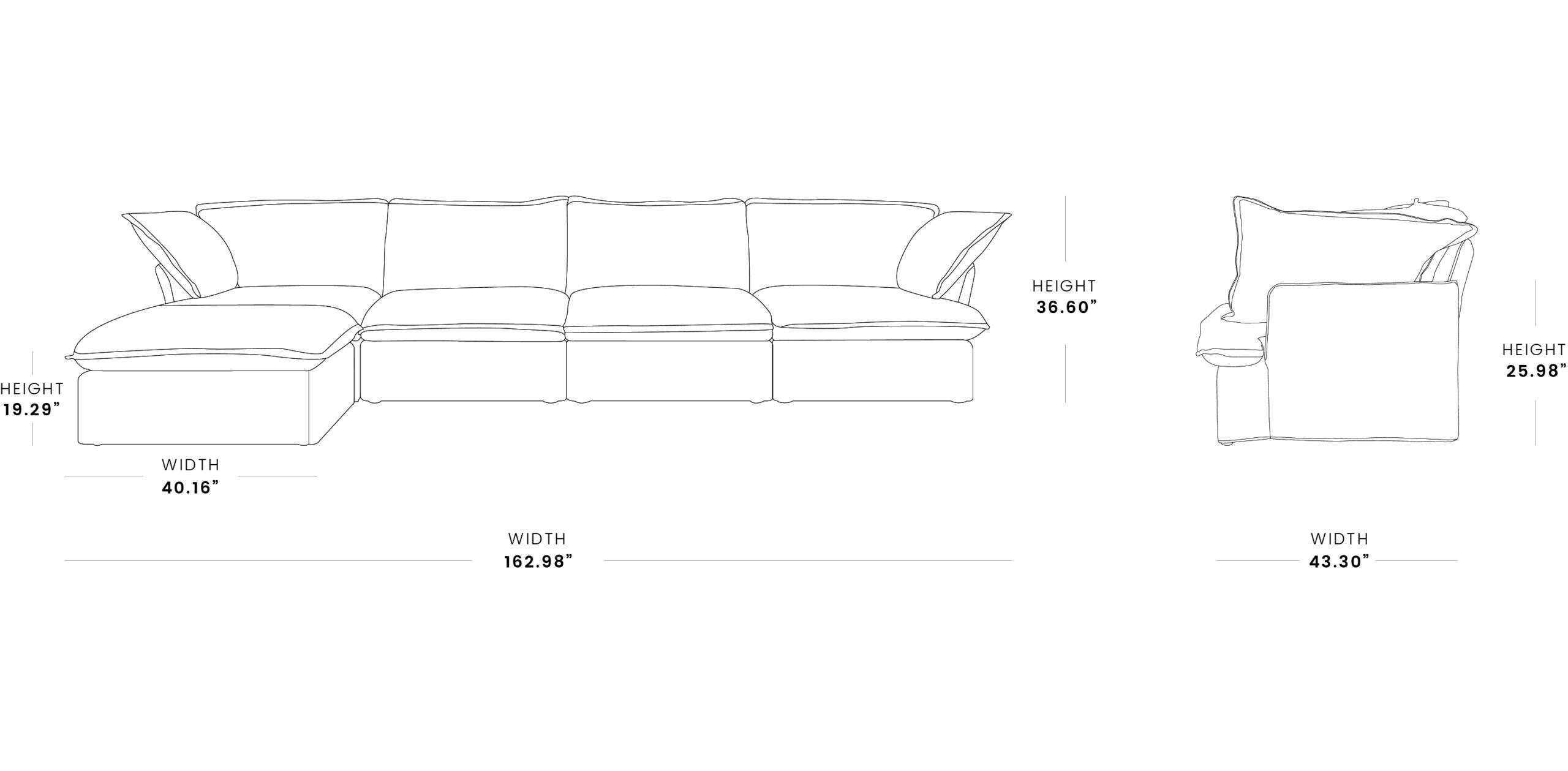 120 4-seater L-shaped