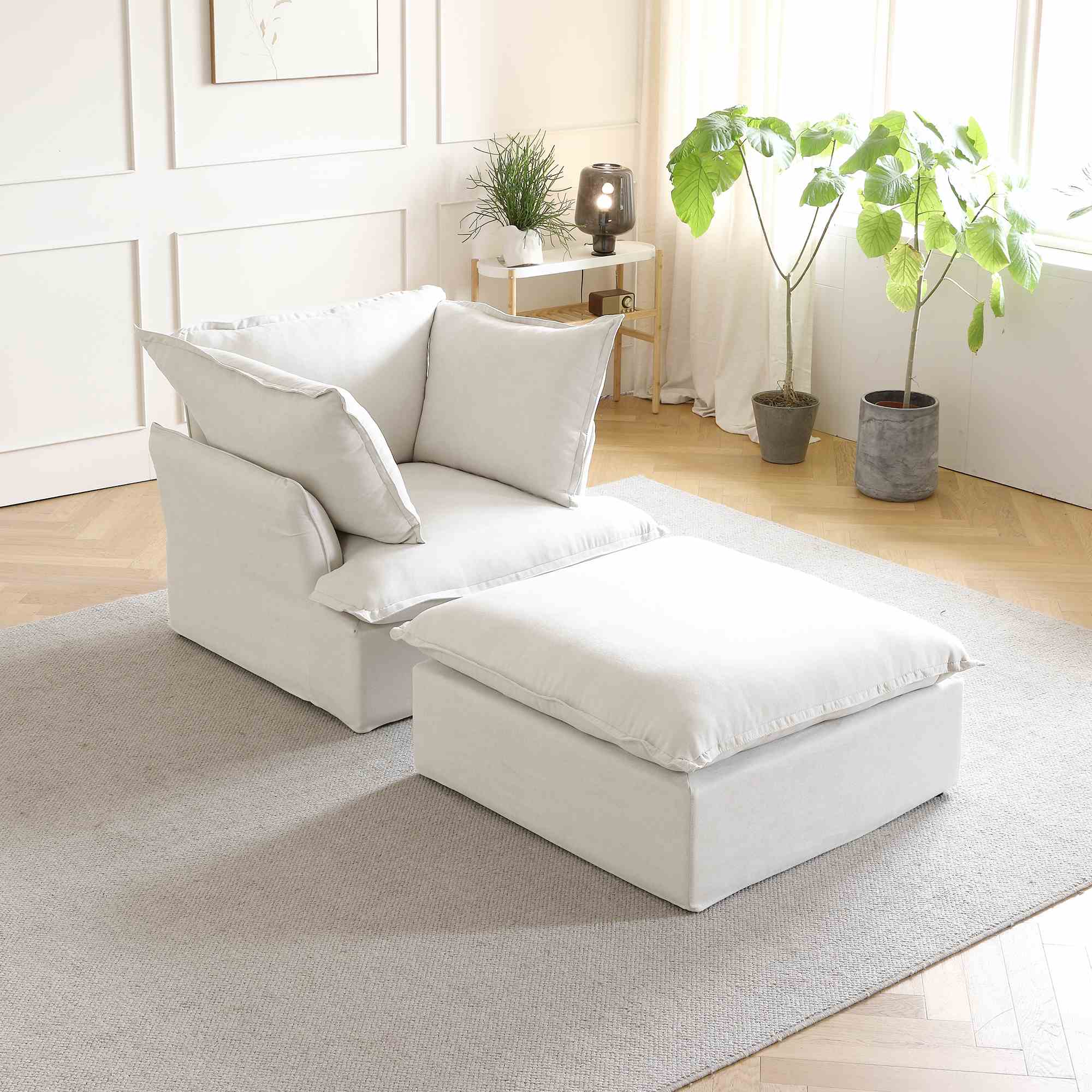 Sky Cloud Plus | Modular Sofa-Single Seat with 1 Ottoman