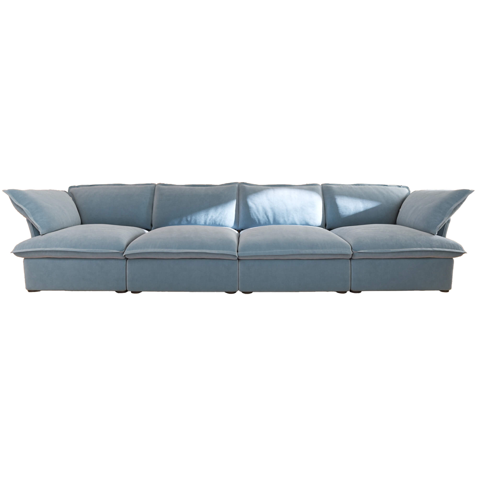 Sky Cloud Plus | 162.98″ Velvet 4-Seater Sectional Sofa with 2 Sets of Replaceable Sofa Covers