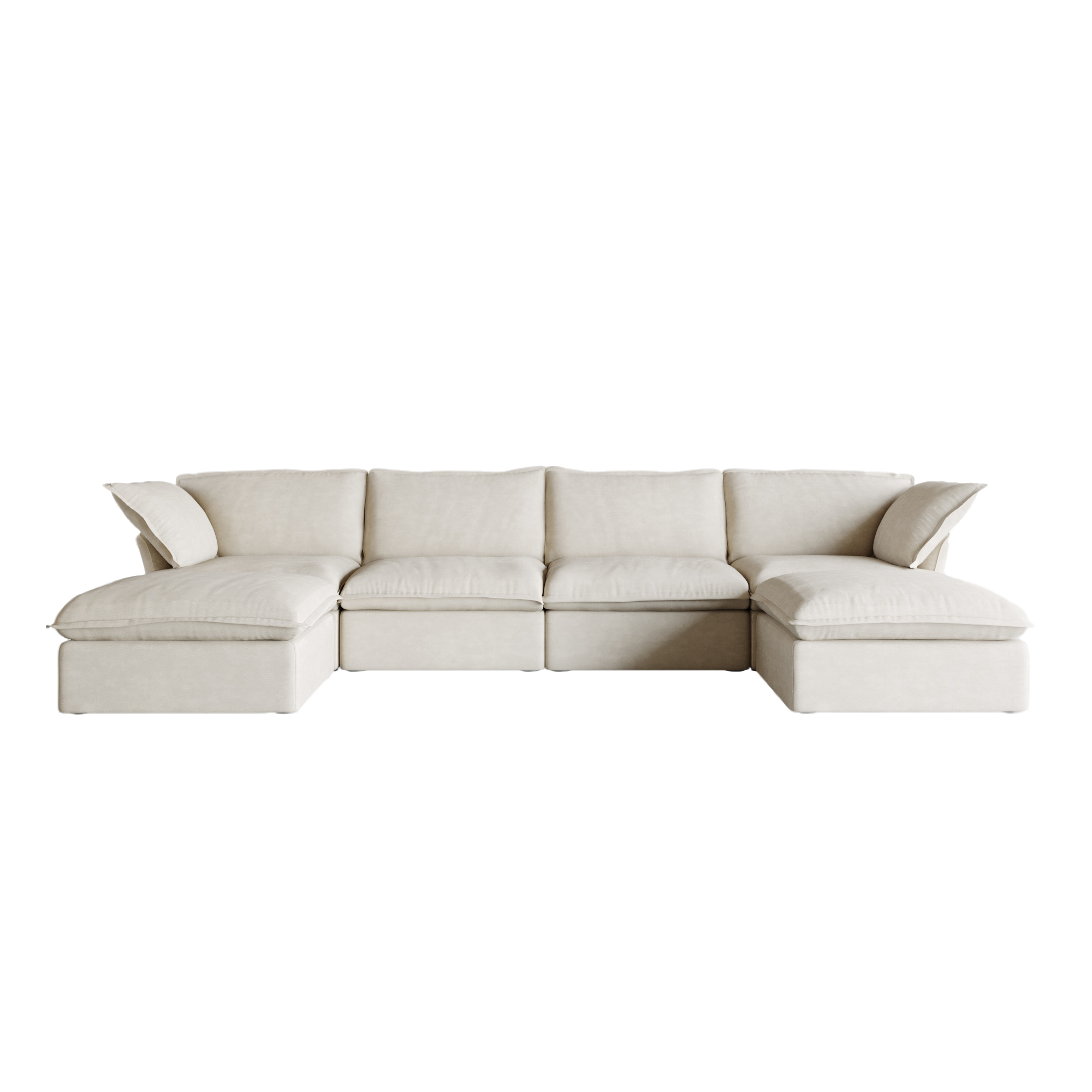 Sky Cloud Plus | 162.98″ U shaped Sectional Linen Sofa