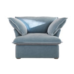 Sky Plus Velvet Cloud Sofa | Washable Cover 43-Inch Velvet Single Sofa 1-Seaters