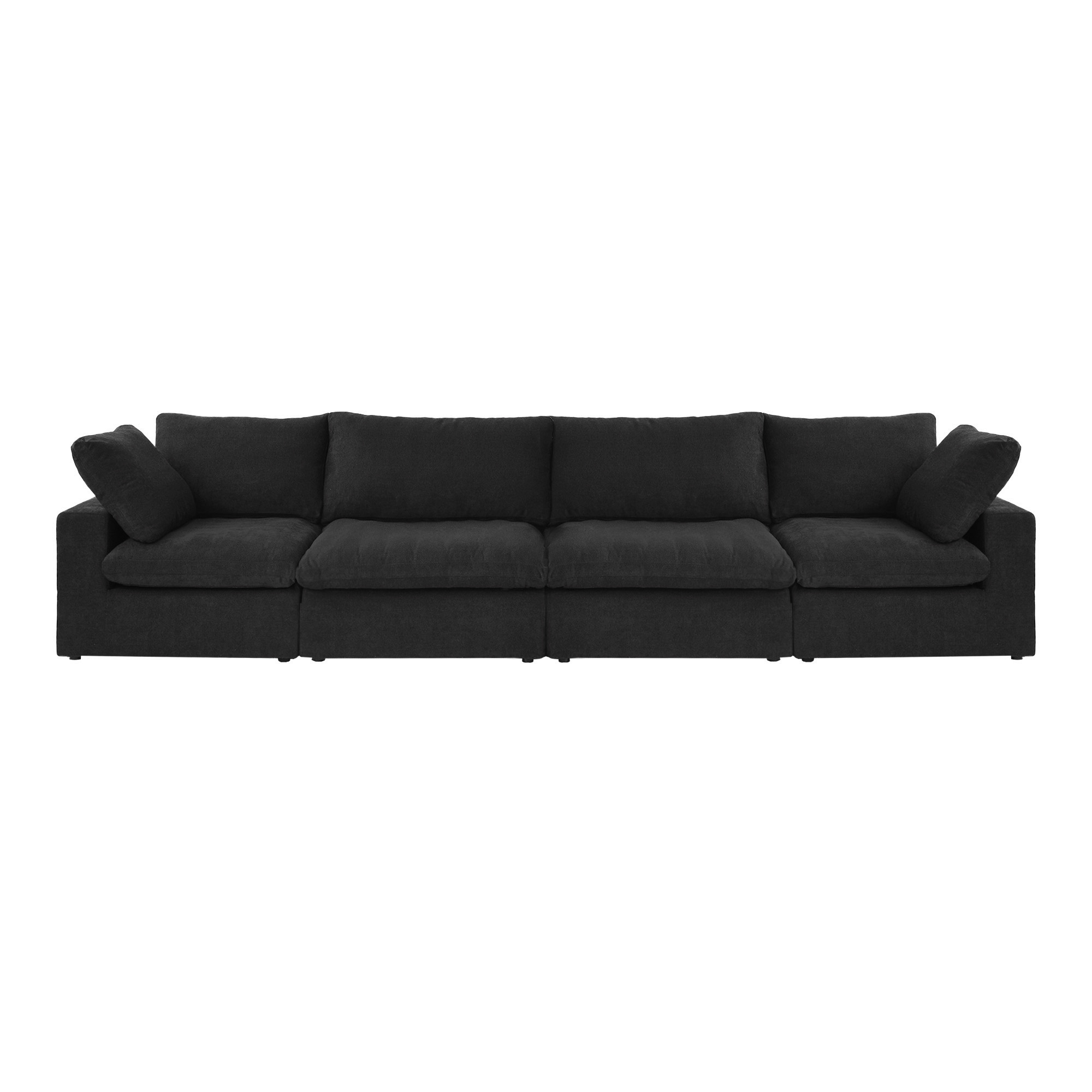 Sky Cloud | 160.6″ Sectional Armrest Sofa-4 Seats Lounge Removable Sofa Cover