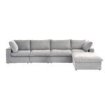 Sky Cloud Sectional Sofa | Modular Washable 160-Inch Linen L-Shaped Sectionals 5-Seaters
