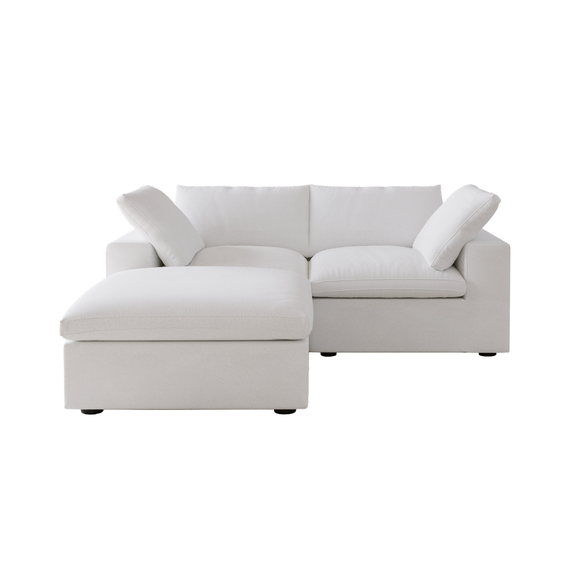 Sky Cloud | 80.3″ Sectional Sofa-LoveSeat with 1 Ottoman Removable Sofa Cover