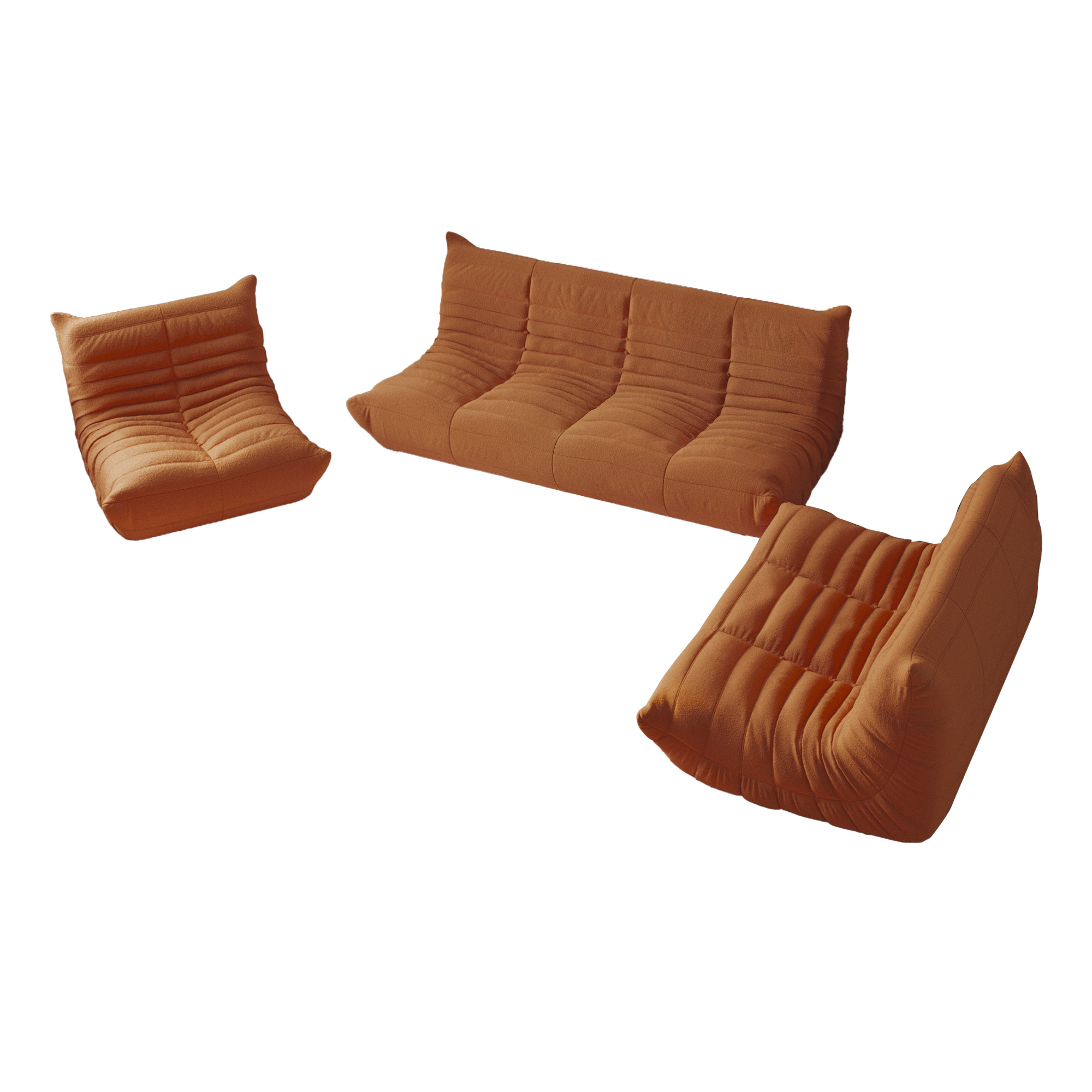 Caterpillar | Floor Sofa-Lazy 3-piece Sofa Set (for 6)