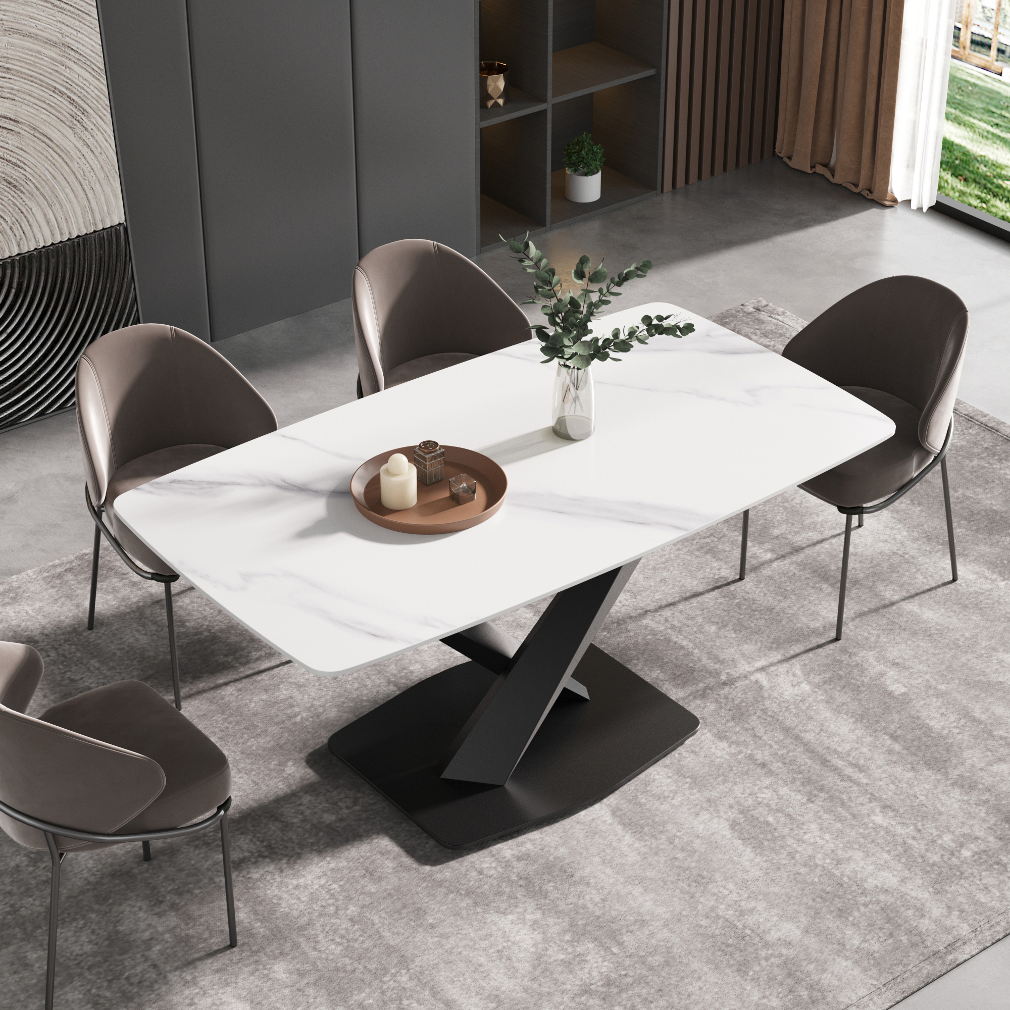 Lavina Curved Rectangular Dining Table