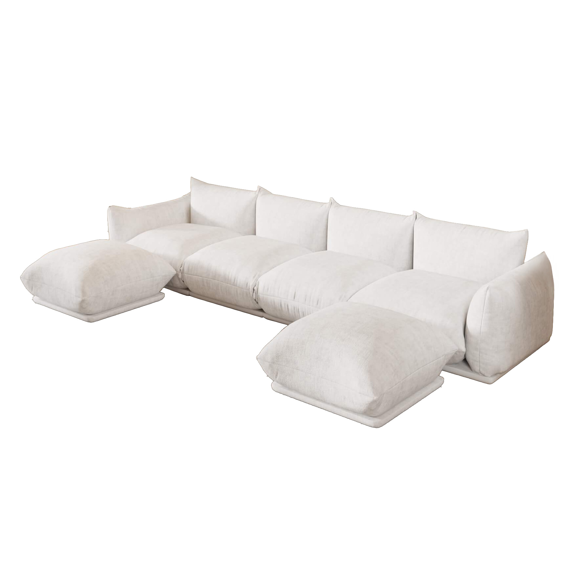 Urban | 130.7″ Chenille Floor Sofa Sectional Sofa Lounge Set U-Shaped