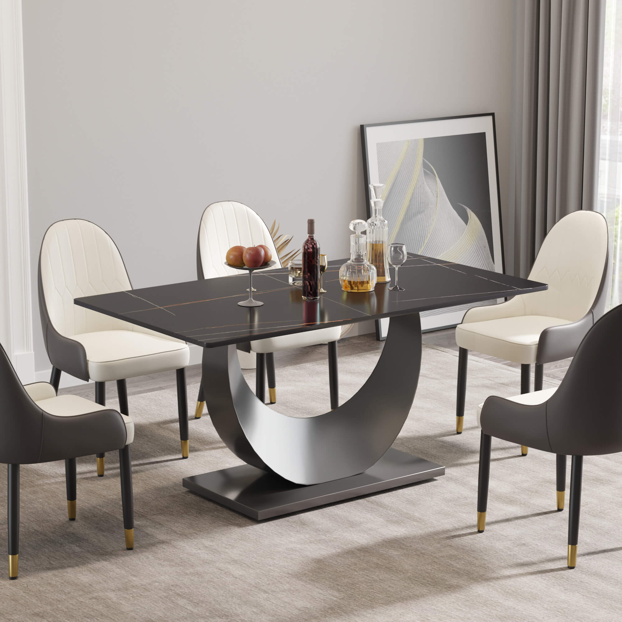 Mezzaluna 63-70.84 Inches Dining Table