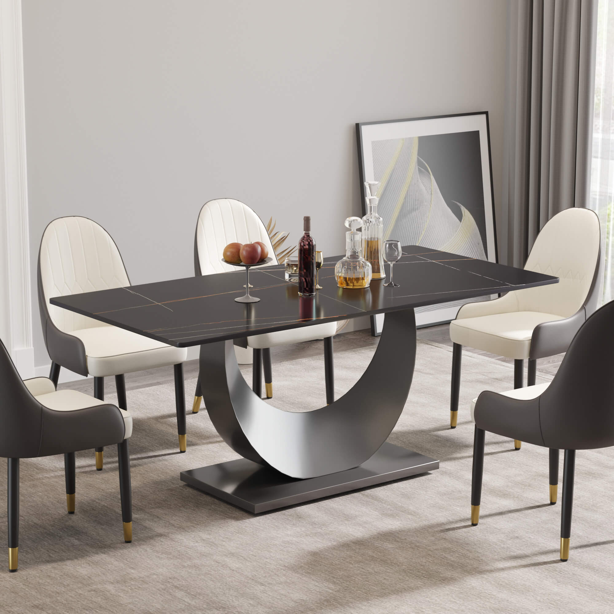 Mezzaluna 63-70.84 Inches Dining Table