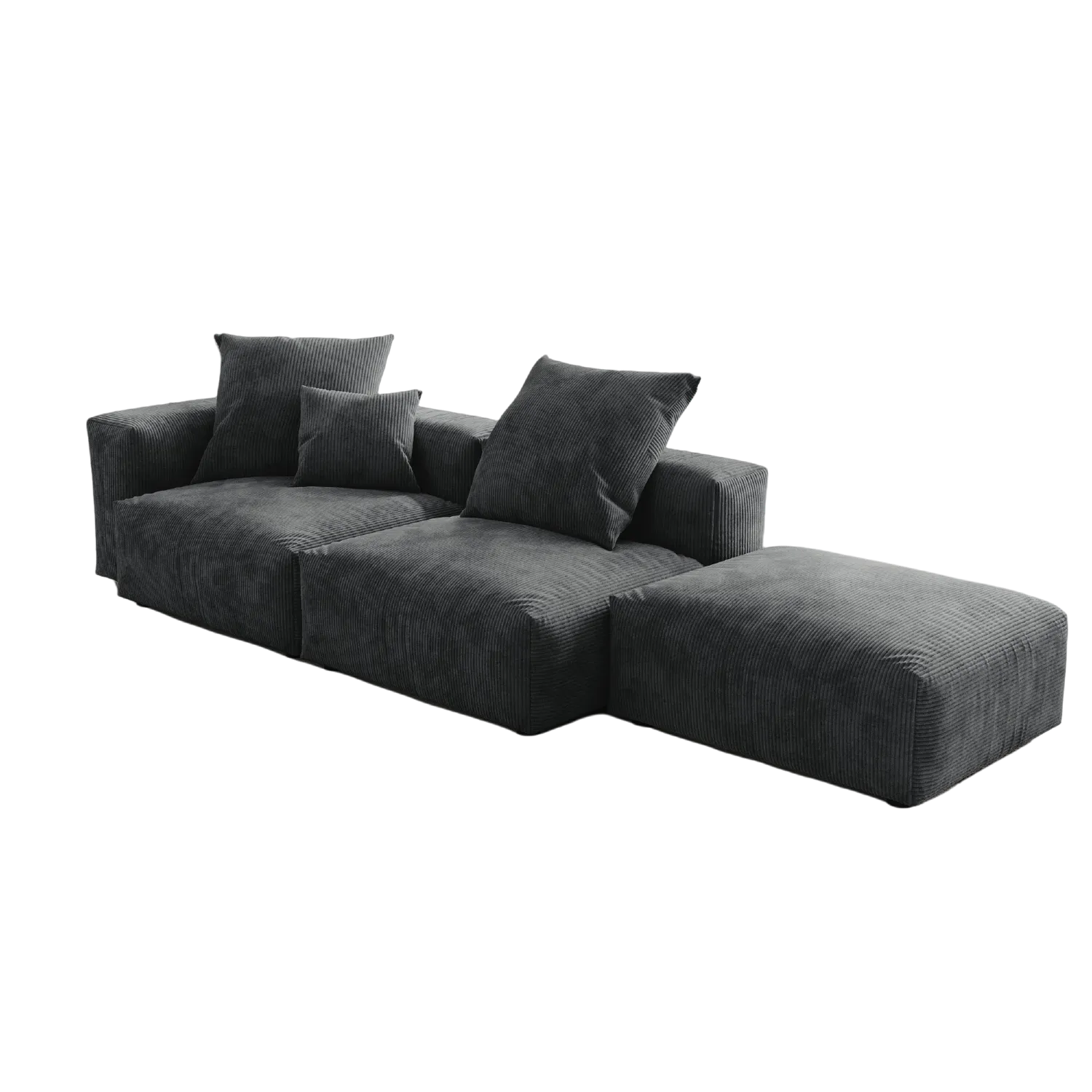 Comfort Relaxation Corduroy Chaise Sectionals 3-Seaters