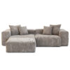 Pixel Modern Modular Sofa | Comfort Elegant 102-Inch Corduroy L-Shaped Sectionals 3-Seaters