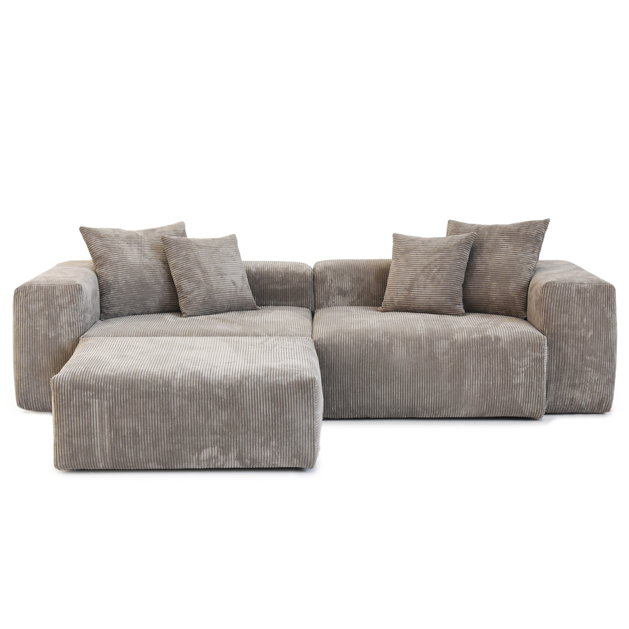 Pixel Modern | 102.36″ Corduroy Sofa With Ottoman Removable Sofa Cover