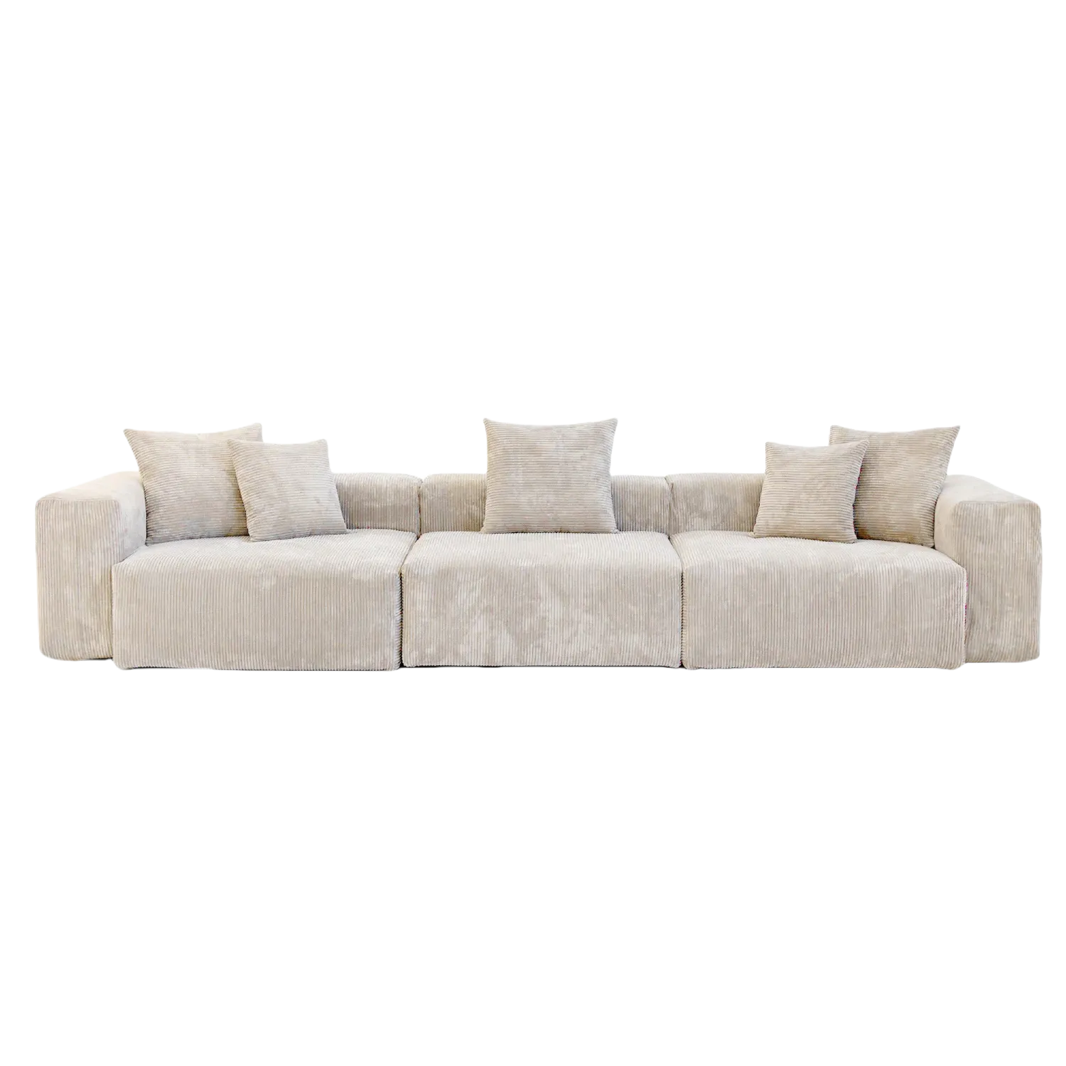 Modular Flexibility 142-Inch Corduroy Sleepers 3-Seaters