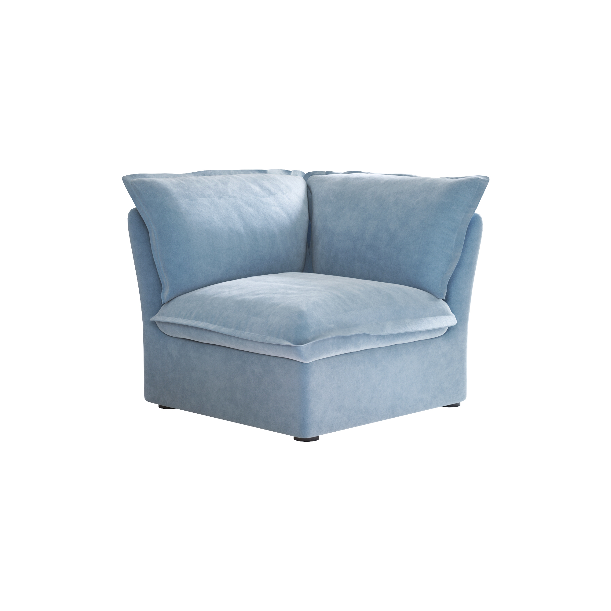 Sky Cloud Plus Cloud Sofa | Modular Washable 43-Inch Velvet Single Sofa 1-Seaters - Light Blue
