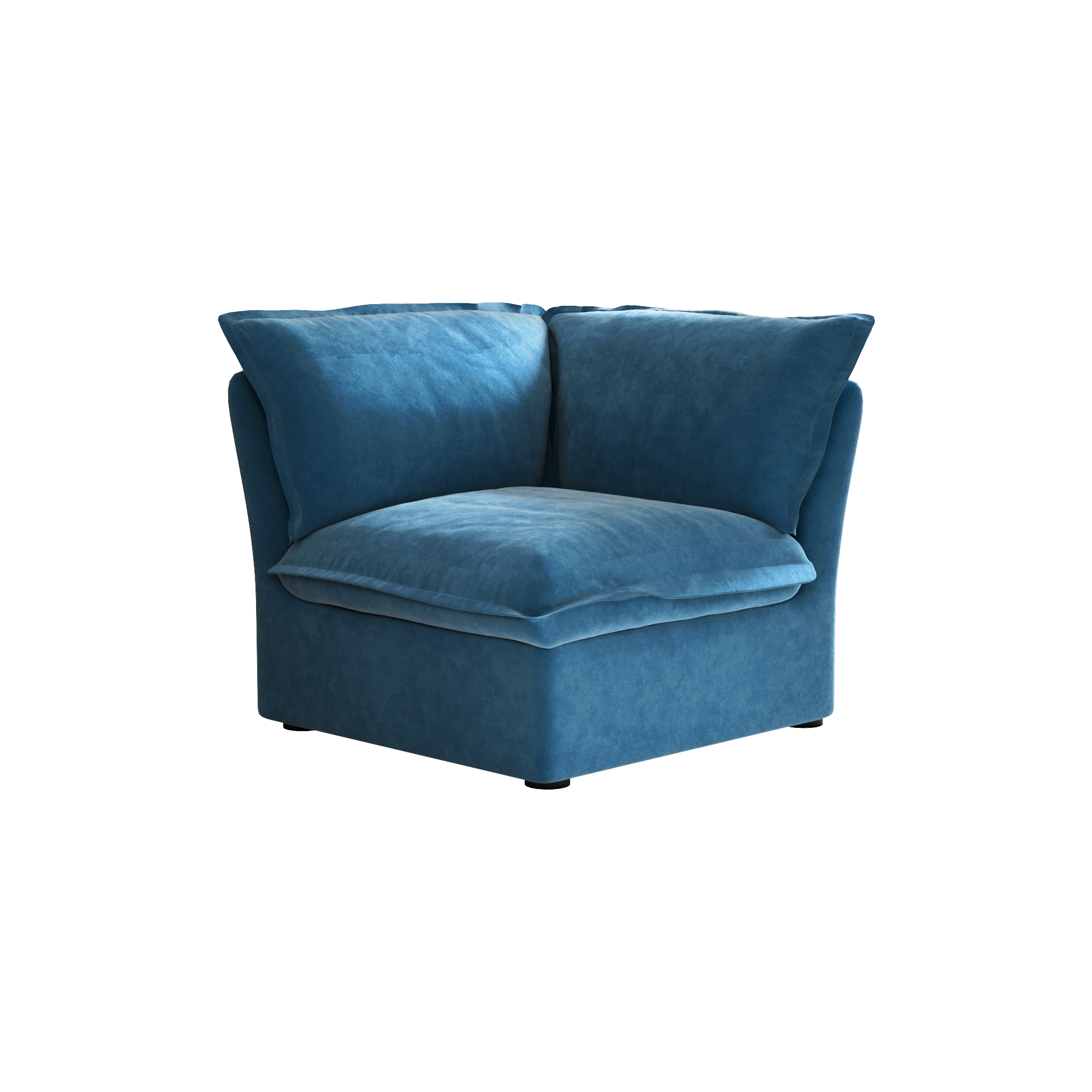 Sky Cloud Plus Cloud Sofa | Modular Washable 43-Inch Velvet Single Sofa 1-Seaters - Blue