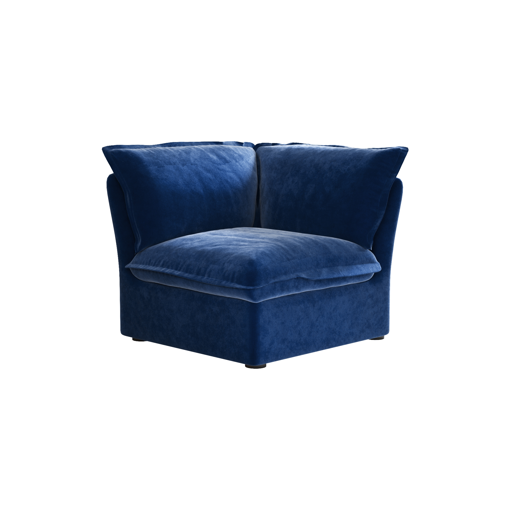 Sky Cloud Plus Cloud Sofa | Modular Washable 43-Inch Velvet Single Sofa 1-Seaters - Dark Blue