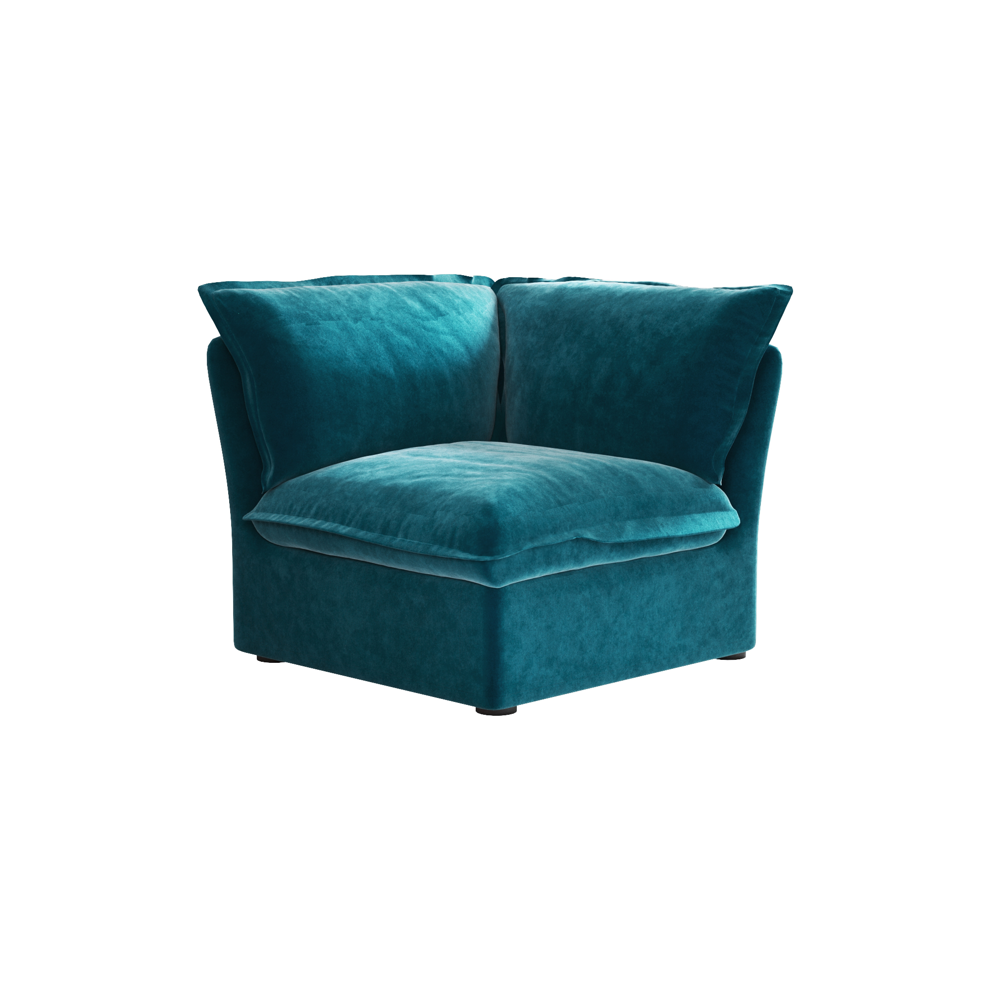 Sky Cloud Plus Cloud Sofa | Modular Washable 43-Inch Velvet Single Sofa 1-Seaters - Turquoise