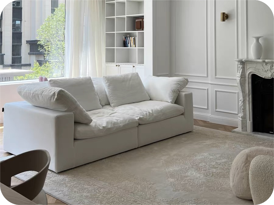 121 white two seater couch