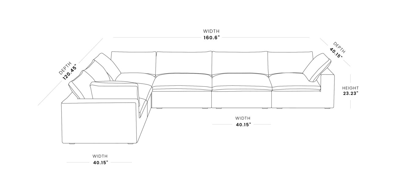 cloud sofa 160.6*120.45 inches L-shaped