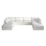 Sky Cloud Sectional Sofa | Modular Washable 160-Inch Linen U-Shaped Sectionals 8-Seaters