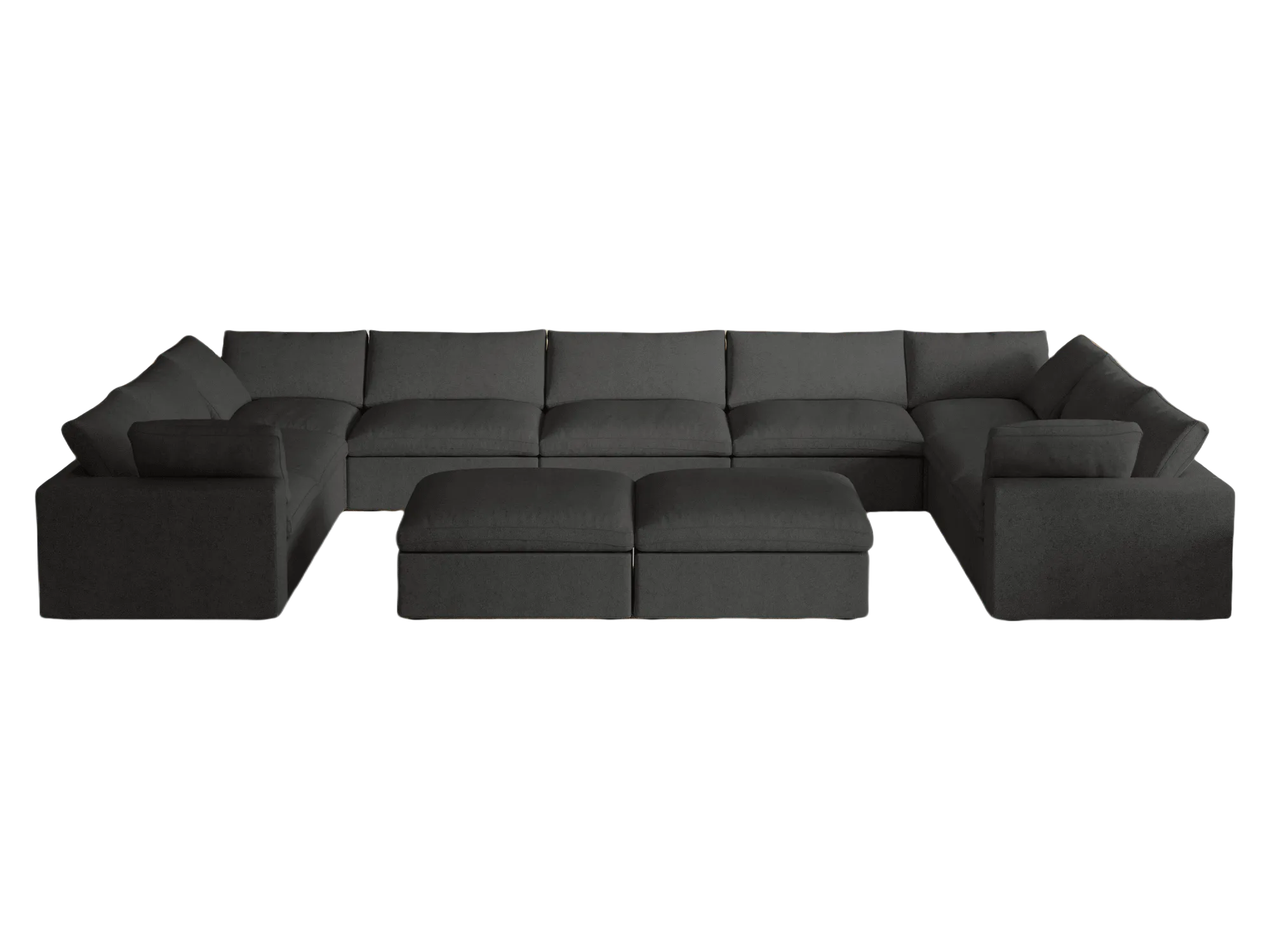 Replaceable Cover 201-Inch Linen U-Shaped Sectionals 9-Seaters