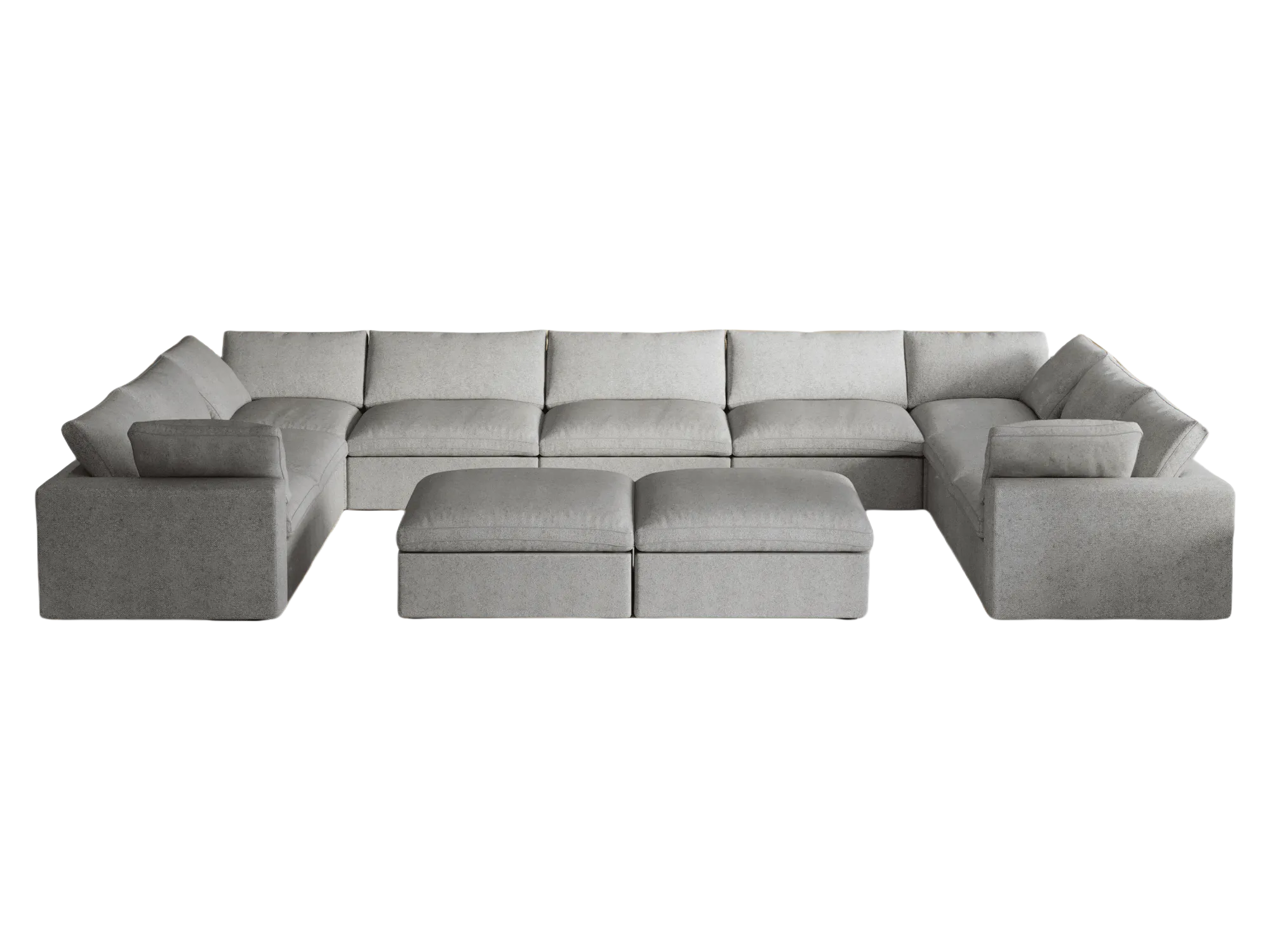 Replaceable Cover 201-Inch Linen U-Shaped Sectionals 9-Seaters