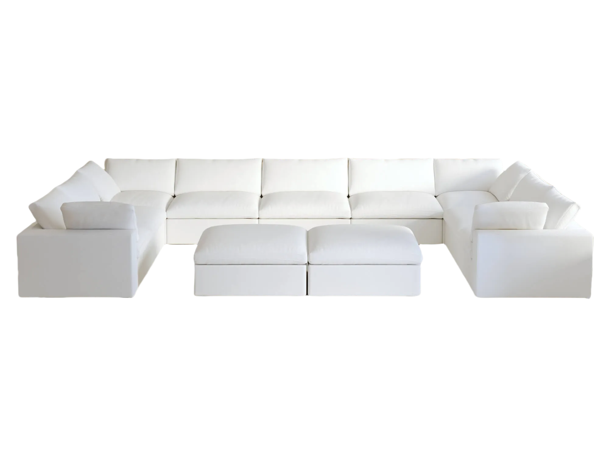 Replaceable Cover 201-Inch Linen U-Shaped Sectionals 9-Seaters