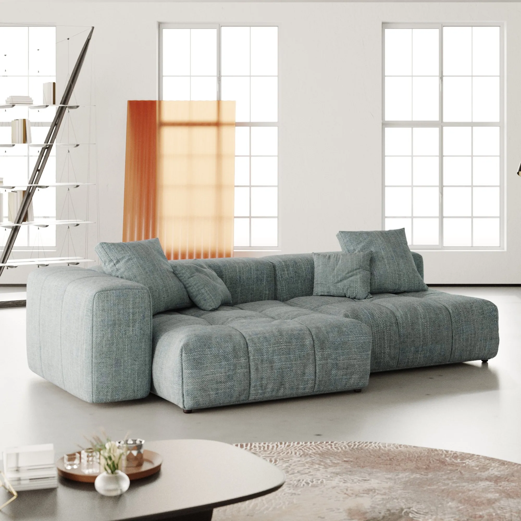 http://Linen%20Modular%20Loveseat%20Sofa%20127%20Slate%20Grey%20Pixel%20Modular%20Sofa%20(6)