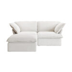 Sky Classic Linen Cloud Sofa | Washable Cover 83-Inch Linen L-Shaped Sectionals 3-Seaters