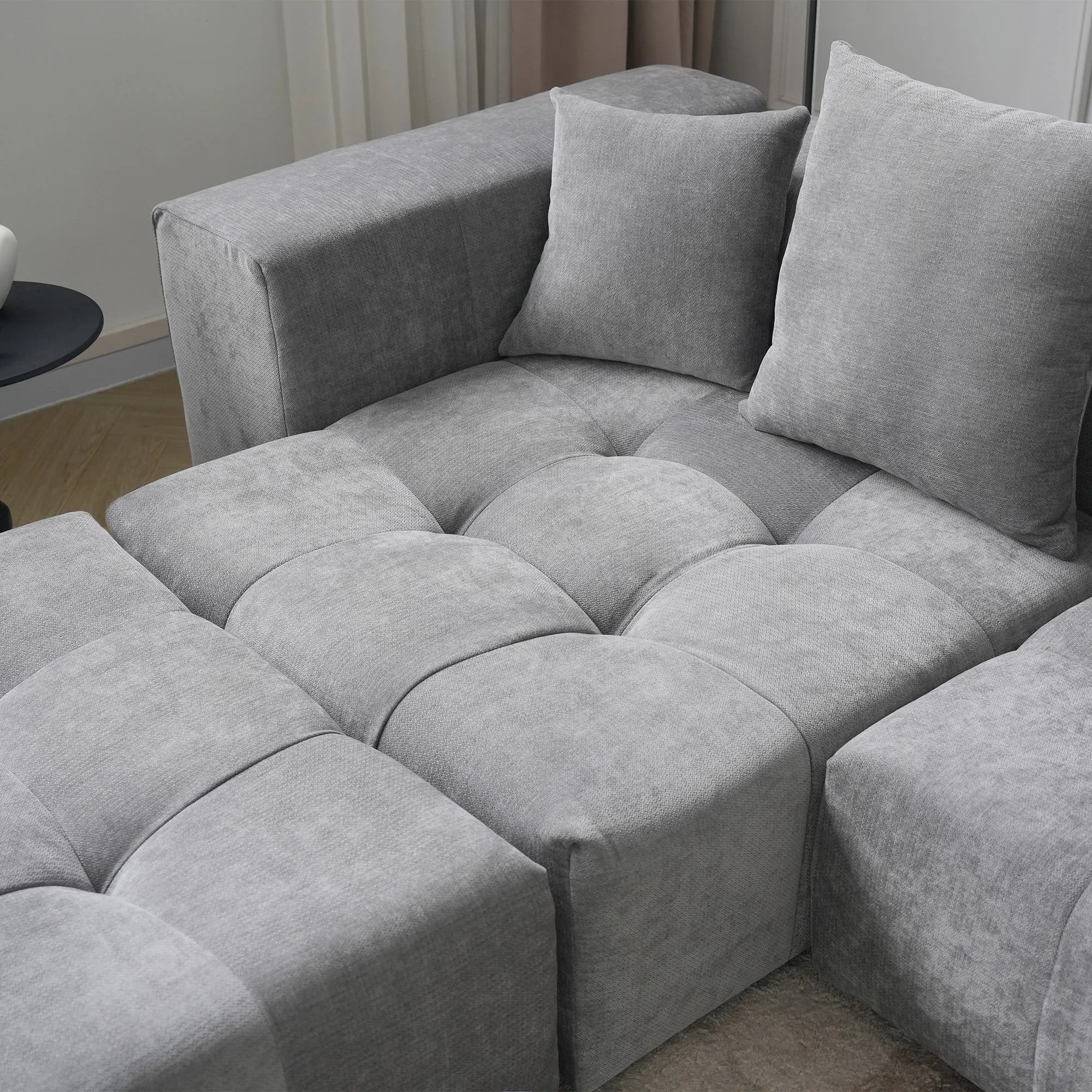 http://Pixel%20Classic%20Modular%20Sectional%20Grey%20Sofa%20Details%20(15)