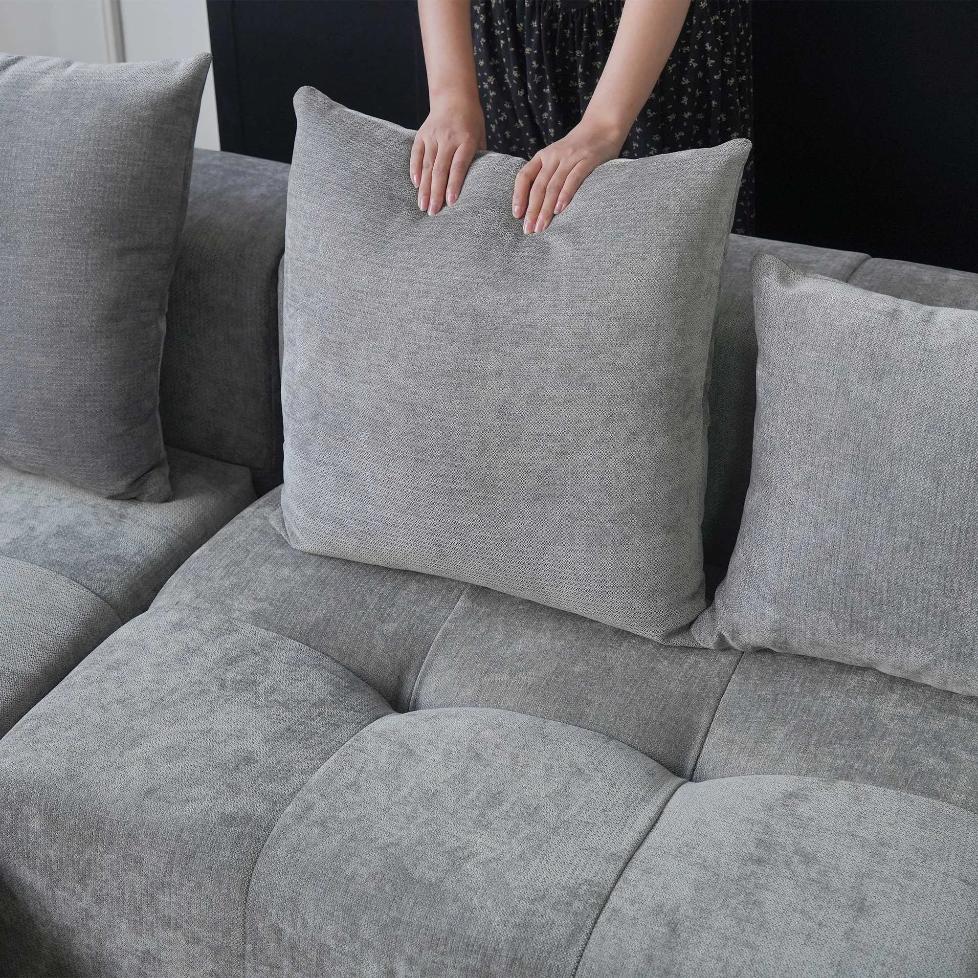 http://Pixel%20Classic%20Modular%20Sectional%20Grey%20Sofa%20Details%20(7)