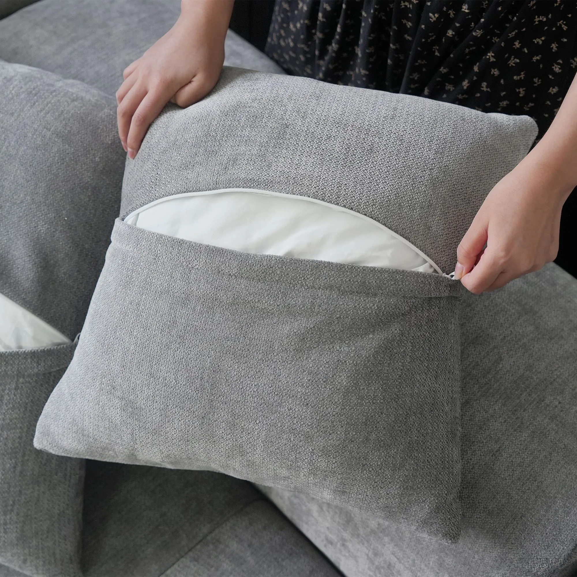 http://Pixel%20Classic%20Modular%20Sectional%20Grey%20Sofa%20Details%20(9)