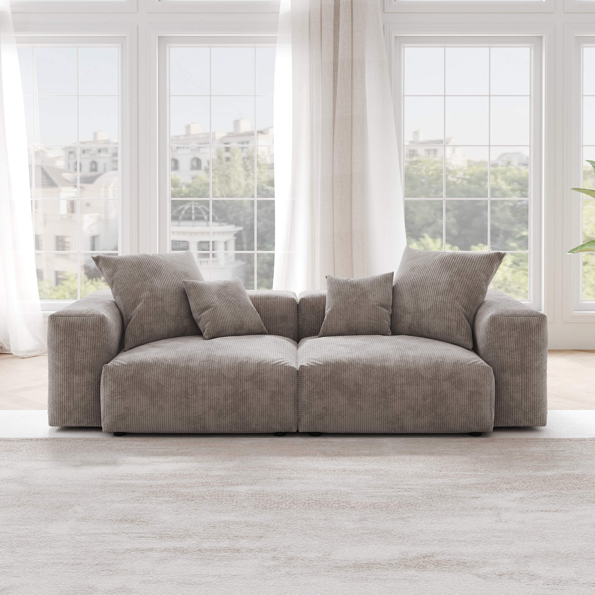 Pixel Modern Modular Sofa | Corduroy Slipcovers – Replacement Covers Only