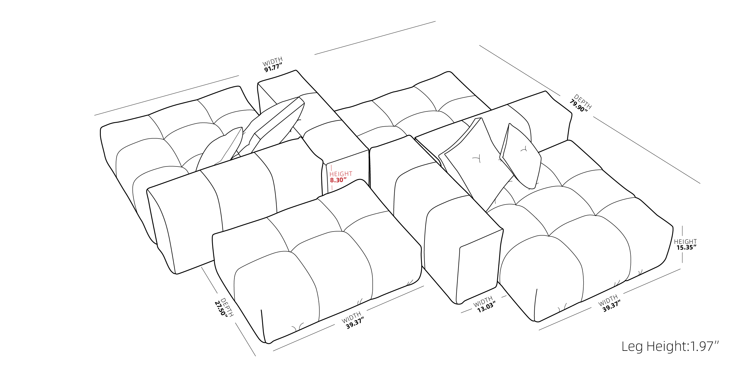 127 4-pieces seat size 12.04