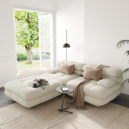 Biscotto Sofa | 72.23″ Sectional Sofa 2-Seater With 1 Ottoman Comfort Chaise