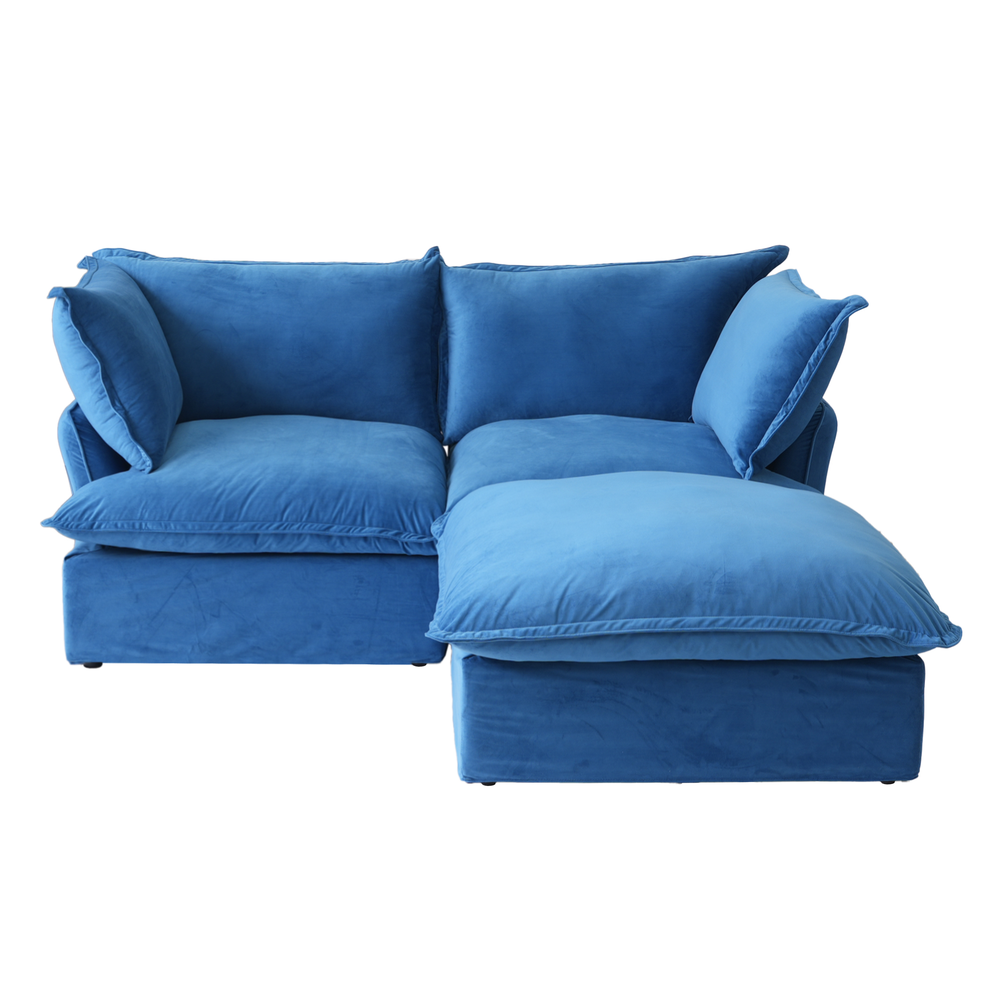 Sky Cloud Plus | 82.66″ Velvet Loveseat Sofa With Storage Ottoman