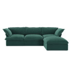 Sky Classic Velvet Cloud Sofa | Pet-Friendly Cover 123-Inch Velvet L-Shaped Sectionals 4-Seaters