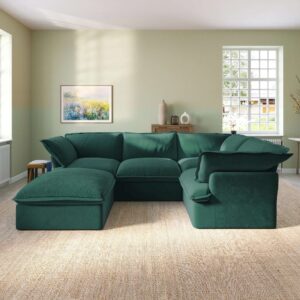 Sky Cloud Plus | 122.82″ Velvet Corner Cozy Sofa Set Sofa Cover