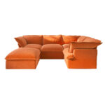 Sky Classic Velvet Cloud Sofa | Washable Cover Velvet Corner Sectionals 5-Seaters