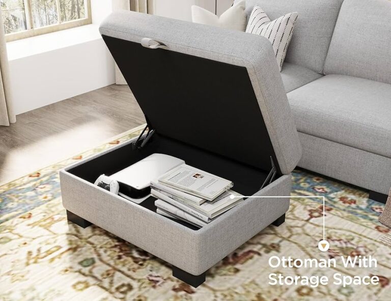 sectional sofas for small spaces-storage ottoman