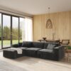 Vita Black Corduroy Modular Sofa